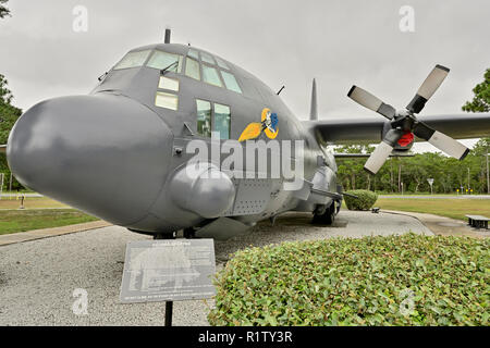 AC-130 ein Gespenst Vietnamkriegs gunship auf statischen Anzeige an die Außenluft museum in Eglin AFB, Fort Walton Beach, Florida, USA. Stockfoto