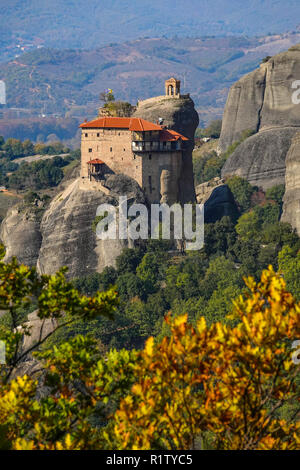 Agios Nikolaos-Kloster, Meteora, UNESCO-Weltkulturerbe, Konglomerat Türme und Klöster, Griechenland Stockfoto