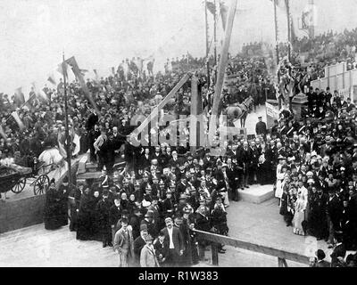 Der Grundstein des Leging Tower, Blackpool Anfang der 1900er Jahre Stockfoto