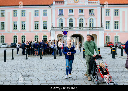 Parlaments in die Burg auf dem Domberg: der Sitz des Parlaments. Tallinn, Harjumaa, Estland, Baltikum, Europa. Stockfoto