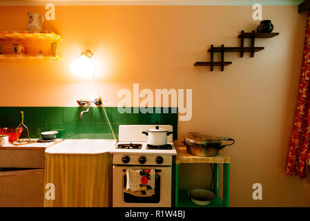 Nachbildung einer Wohnung an die Sowjetzeit. Vabamu Museum der Berufe und der Freiheit. Tallinn, Harjumaa, Estland, Baltikum, Europa. Stockfoto