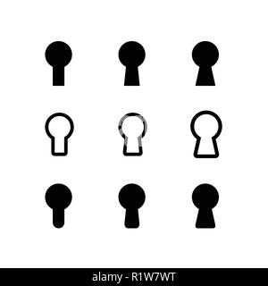 Schlüsselloch einfaches Symbol. Im EPS-Format zur Verfügung. Auf weissem Hintergrund. Stock Vektor