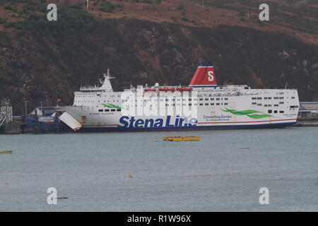 MS STENA EUROPA StenaLine Fähre, Fishguard, Wales auf dem Weg nach Rosslare in Irland Stockfoto