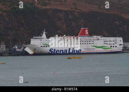 MS STENA EUROPA StenaLine Fähre, Fishguard, Wales auf dem Weg nach Rosslare in Irland Stockfoto