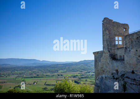 Ruinen der Lacoste Schloss eine der Heimat der Sade Marquis, Provence, Vaucluse, Frankreich. Stockfoto