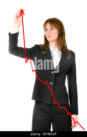 Business woman Zeichnung Ergebnis Diagramm Stockfoto