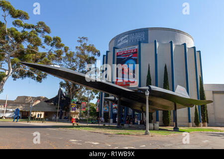 Die San Diego Air & Space Museum, Balboa Park, San Diego, California, United States. Stockfoto