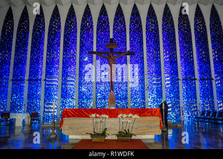 Santuário Dom Bosco, Don Bosco Kirche, Architekt Carlos Alberto Naves, Brasilia, Distrito Federal, Brasilien Stockfoto