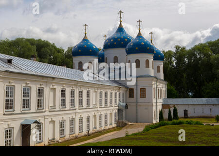 Kreuzerhöhung Kathedrale in Yuriev Kloster Stockfoto