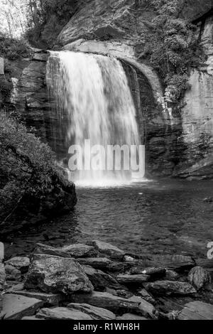 Looking Glass fällt in Pisgah National Forest in den Blue Ridge Mountains in der Nähe von Asheville, North Carolina Stockfoto