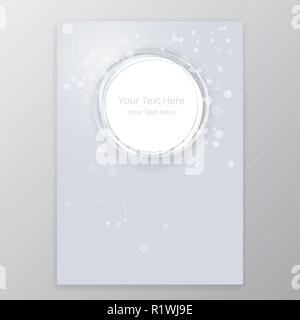 Glänzend abstrakten Seite Hintergrund für Print und Web, Soft silver white Konzept mit Bokeh und funkelt schön Rahmen für Hochzeit Album, romantischer Stil Pag Stock Vektor