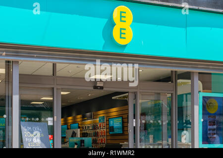 Von außen ein ET-shop, britischen Mobilfunk-netzbetreiber. Großbritannien Stockfoto