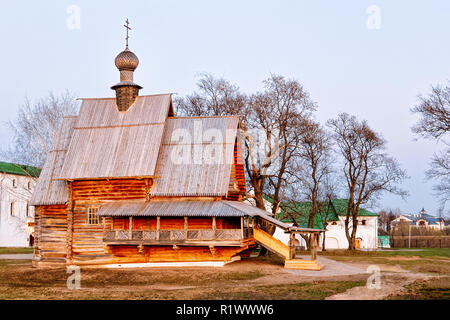 St. Nikolaus Kirche aus Holz in Wladimir in Russland. Stockfoto