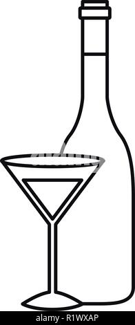 Wein Flasche mit Glas isoliert Symbol Stock Vektor