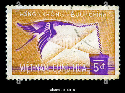 Briefmarke aus Süd Vietnam im Flugpost 1960 Serie Stockfoto