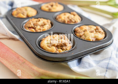 Rhabarber-Muffins Stockfoto