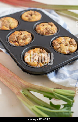 Rhabarber-Muffins Stockfoto