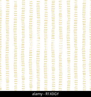 Gold Folie Streifen nahtlose Vektor Muster. Horizontale golden Anschläge in vertikalen Linien auf weißem Hintergrund. Elegantes Design für digitale Papier, Web Banner, Hochzeit, Party, Geburtstag feiern einladen Stock Vektor