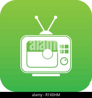 Fußball Match am TV-Symbol Digital Green Stock Vektor