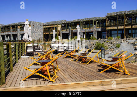 Alila Resort am Jabal Akhdar Al Hajar Berge. Dieser Ort ist 2000 Meter über dem Meeresspiegel. Oman. Stockfoto