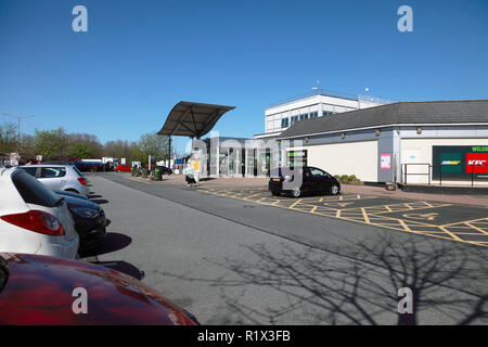 Der Northbound-seite von Charnock Richard Service Station auf der M6 in Lancashire, England Stockfoto