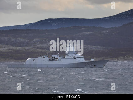 Die norwegische Fregatte KNM Thor Heyerdahl Stockfoto