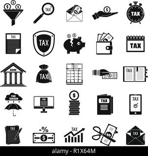 Steuern Symbole gesetzt. Einfache Abbildung von 25 steuern Vector Icons für Web Stock Vektor