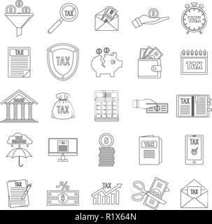 Steuern Symbole gesetzt. Überblick Abbildung: 25 steuern Vector Icons für Web Stock Vektor