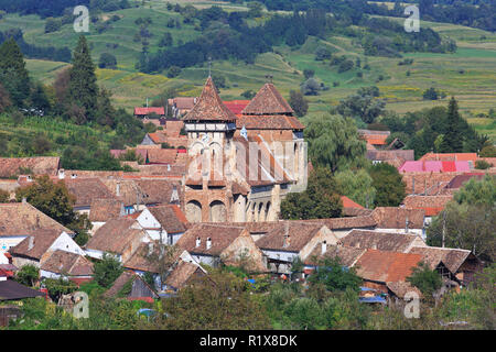 Das 16. Jahrhundert evangelische Wehrkirche (UNESCO-Weltkulturerbe) in Valea Viilor, Rumänien Stockfoto