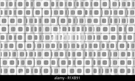 3D-Textur des abgerundeten Würfel Frames drehen auf einem weißen Hintergrund. Stockfoto