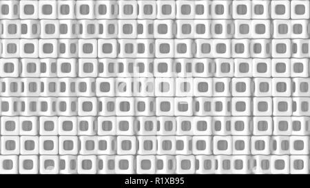 3D-Textur des abgerundeten Würfel Frames drehen auf einem weißen Hintergrund. Stockfoto