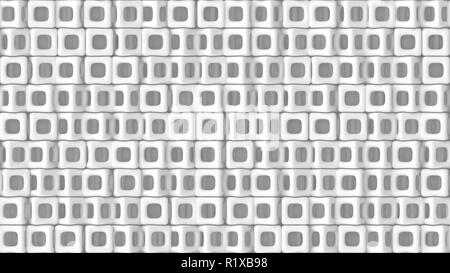 3D-Textur des abgerundeten Würfel Frames drehen auf einem weißen Hintergrund. Stockfoto