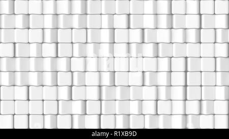 3D-Textur des abgerundeten Würfel drehen auf weißem Hintergrund dargestellt. Stockfoto