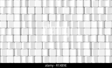 3D-Textur des abgerundeten Würfel drehen auf weißem Hintergrund dargestellt. Stockfoto