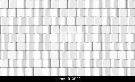 3D-Textur des abgerundeten Würfel drehen auf weißem Hintergrund dargestellt. Stockfoto