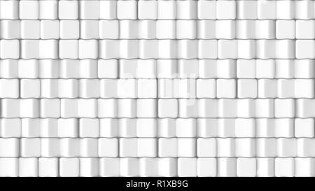 3D-Textur des abgerundeten Würfel drehen auf weißem Hintergrund dargestellt. Stockfoto