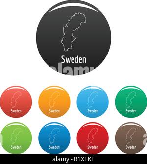 Schweden Karte dünne Linie. Einfache Abbildung von Schweden Karte Vektor auf weißem Hintergrund Stock Vektor