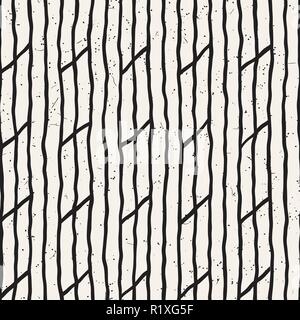 Einfache Tinte geometrische Muster. Einfarbig Schwarz und Weiß Anschläge Hintergrund. Hand Tinte Textur gezeichnet Stock Vektor