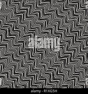 Einfache Tinte geometrische Muster. Einfarbig Schwarz und Weiß Anschläge Hintergrund. Hand Tinte Textur gezeichnet Stock Vektor