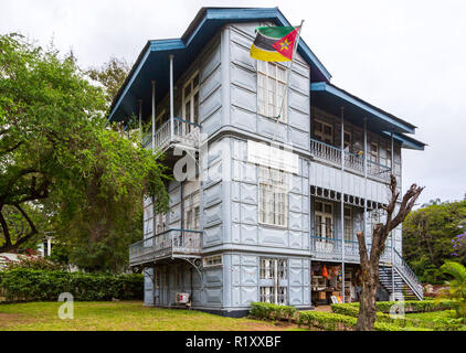 Das eiserne Haus (Casa de Ferro), Maputo, Mosambik (Mozambic) ganz aus Eisen, von Alexandre Gustave Eiffel entworfen wurde. Jetzt Ministerium für Kultur. Stockfoto