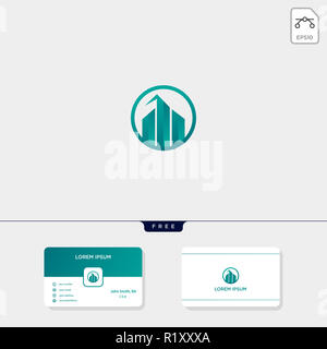 Accounting Finance Diagramm oder Immobilien, Wohnung kreative logo template Vector Illustration und Logo Inspiration. business card Design template Inc. Stockfoto