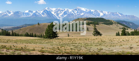 Panorama der North-Chuya ridge, Altai, Russland, bei schönem Wetter Stockfoto