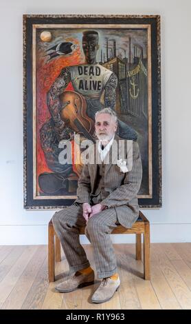 Edinburgh, Großbritannien. 15. Nov 2018. In diesem Winter eine Ausstellung von neuen Gemälde, Zeichnungen und Drucke durch eine von Schottlands berühmtesten Künstler, John Byrne RSA, zu sehen in der Galerie. Byrne's eigenwilligen Stil hat ihn in den letzten Jahren erhebliche Bekanntheit gebracht. Titel Rogues' Gallery präsentiert die Ausstellung eine Besetzung von Motley Zeichen, aus Erinnerungen von Byrne's Kindheit aufgewachsen in Paisley mit seinem riesigen Phantasie kombiniert. Die Ausstellung wird am 17. November 2018 Credit: Rich Dyson/Alamy leben Nachrichten Stockfoto