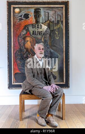 Edinburgh, Großbritannien. 15. Nov 2018. In diesem Winter eine Ausstellung von neuen Gemälde, Zeichnungen und Drucke durch eine von Schottlands berühmtesten Künstler, John Byrne RSA, zu sehen in der Galerie. Byrne's eigenwilligen Stil hat ihn in den letzten Jahren erhebliche Bekanntheit gebracht. Titel Rogues' Gallery präsentiert die Ausstellung eine Besetzung von Motley Zeichen, aus Erinnerungen von Byrne's Kindheit aufgewachsen in Paisley mit seinem riesigen Phantasie kombiniert. Die Ausstellung wird am 17. November 2018 Credit: Rich Dyson/Alamy leben Nachrichten Stockfoto