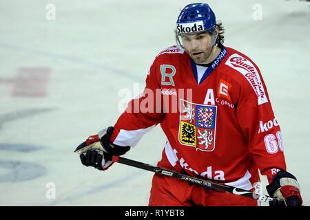 Liberec, Tschechische Republik. 16 Apr, 2009. Euro Hockey Tour, Schweden vs Tschechien, 1:2, Liberec, CZ. Der Tschechischen Republik Jaromir Jagr während der Euro Hockey Tour Eishockeymatch in Liberec, 16. April 2009./PSPA/Credit: Slavek Slavek Ruta Ruta/ZUMA Draht/Alamy leben Nachrichten Stockfoto