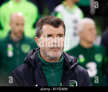 Aviva Stadium, Dublin, Irland. 15 Nov, 2018. Internationaler Fußball-freundlich, Republik Irland gegen Nordirland; Allgemeine Ansicht, Rep. von Irland Assistant Manager Roy Keane Credit: Aktion plus Sport/Alamy leben Nachrichten Stockfoto