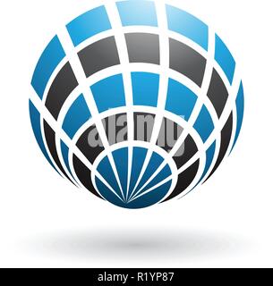 Vector Illustration von Blau und Schwarz Shell wie runde Symbol isoliert auf weißem Hintergrund Stock Vektor