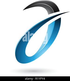 Vector Illustration des Blauen Spiky und glänzend Brief einer isoliert auf weißem Hintergrund Stock Vektor