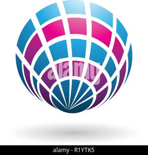 Vector Illustration von Magenta und Blau Shell wie runde Symbol isoliert auf weißem Hintergrund Stock Vektor