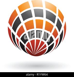 Vector Illustration von Orange und Schwarz Shell wie runde Symbol isoliert auf weißem Hintergrund Stock Vektor